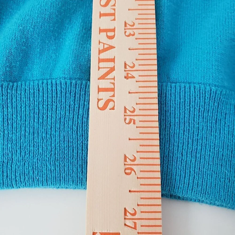 Alashan Cotton Cashmere Sweater Blue V Neck Pullover Mens Sz Large